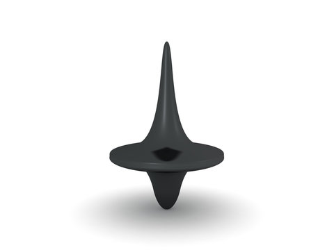 3D illustration of spinning top