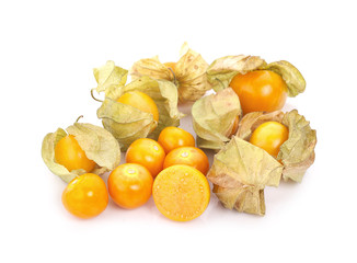 Cape gooseberry (physalis) isolated on white background