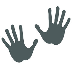 Hands isolated gray icon on white background. Symbol human hands. Silhouette hands. Vector illustration.