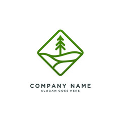 Obraz premium forest tree logo template vector illustration