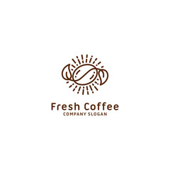 Fresh coffee logo design vector illustration
