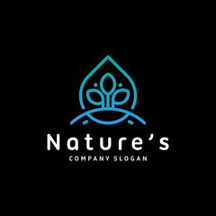 green nature logo template  vector illustration