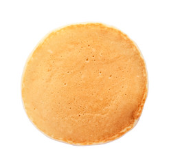 Tasty pancake on white background