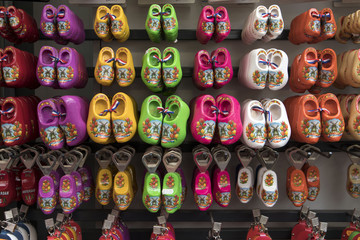 Souvenirs at Bloemenmarkt -floating flower market- on Singel Canal. Amsterdam. Netherlands