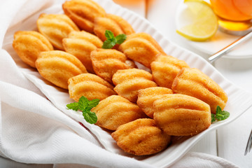 Madeleine - homemade traditional French small cookie.