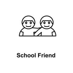 school friends icon. Element of school icon for mobile concept and web apps. Thin line icon for website design and development, app development. Premium icon