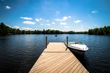 Foto op Plexiglas Lake Dock with Boat © chrisdonaldsonmedia