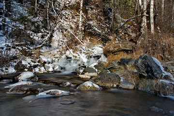 Russia. The South Of Western Siberia. In the cold rivers of the Altai Mountains in late autumn very clean water.