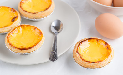 Portugal Egg Tart. Egg tart with egg. 