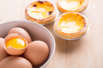 Portugal Egg Tart. Egg tart with egg. 