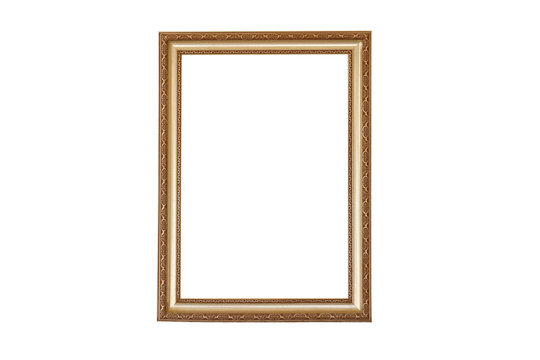 Brown iron carving picture frame isolated on white backgroun
