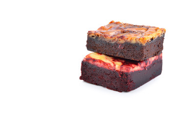 brownie on white background