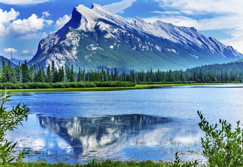 Lake Minnewanka Mount Inglismaldie Banff National Park Alberta Canada