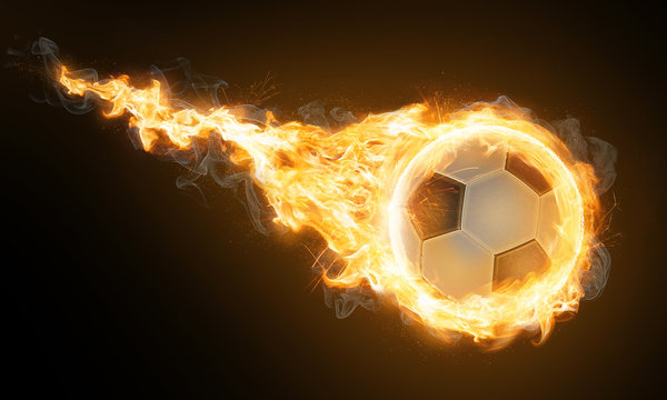 Brennender klassischer Fußball