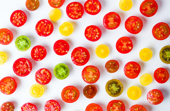 Sliced Cherry Tomatoes Background