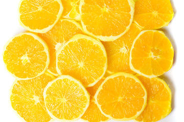 Bunch of orange fruit slices pile