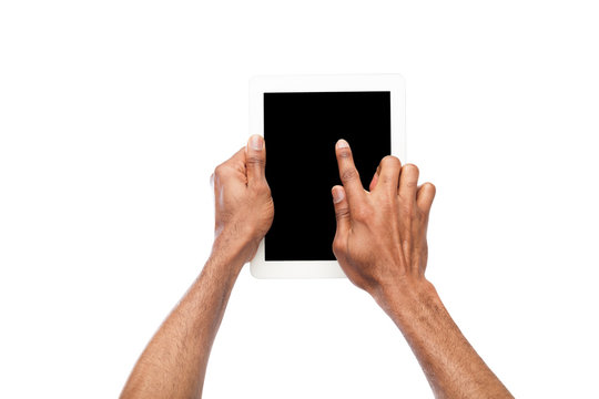 Holding and pointing on blank screen on tablet