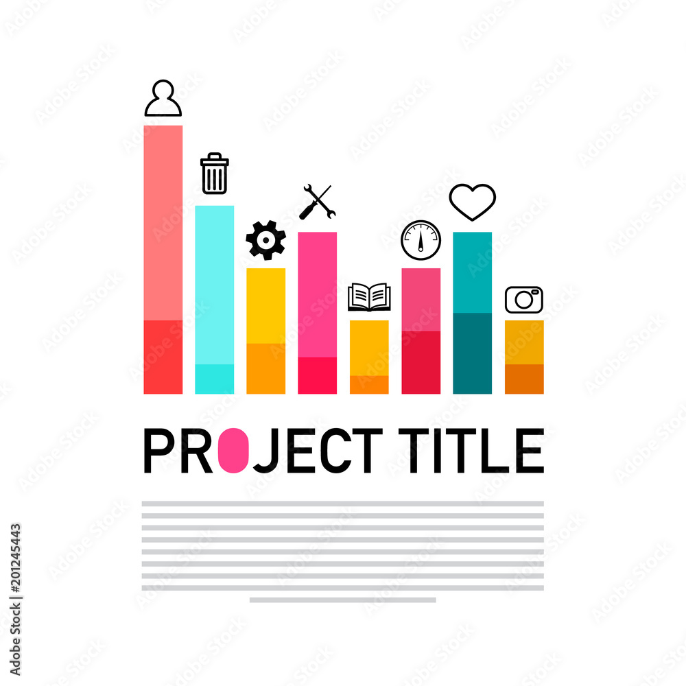 Poster vector graph with icons - modern project