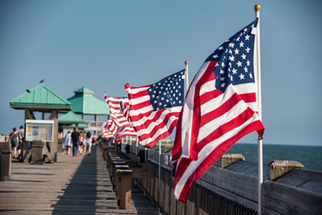 American Flag on South Carolina Pier