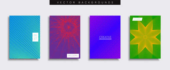 Fototapeta premium Vector cover designs. Future Poster template. Smartphone modern background set.