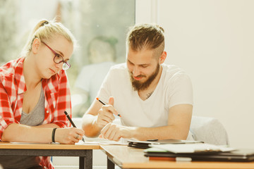 Two students in class