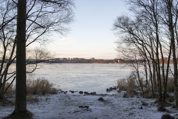 View of Frozen Loch from Shore