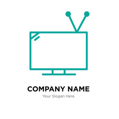 Television with antenna company logo design template