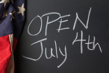 Open July 4th Sign