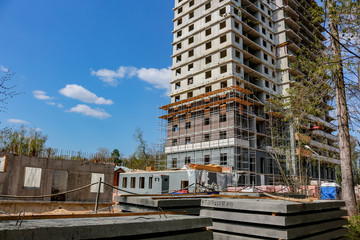 Construction site of a residential multi-storey building
