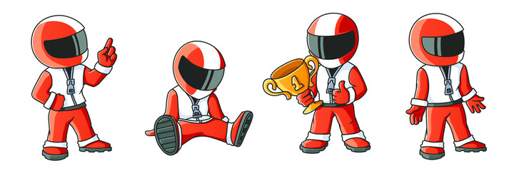 Max the Racer Winner 4 Illustrations Set
