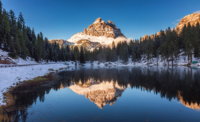 Lake Antorno, Three Peaks of Lavaredo, Lake Antorno and Tre Cime di Lavaredo, Dolomites, Italy