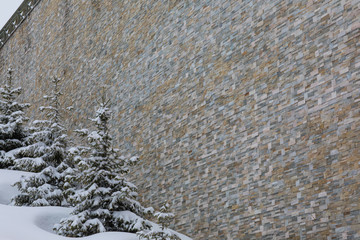 facade of a building from a decorative stone