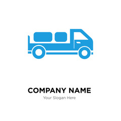Delivery truck with packages behind company logo design template