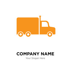 Frontal truck company logo design template