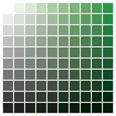 Color chart green black print production color guide ink catalog