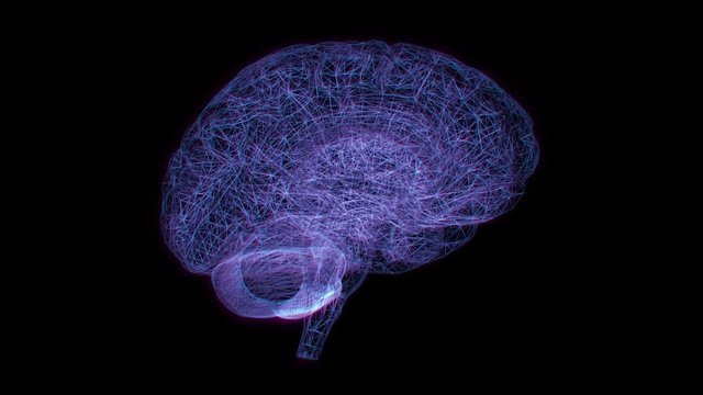 Brain background. You can use it for a technology, stage, communication or social media background. Seamless loop. 