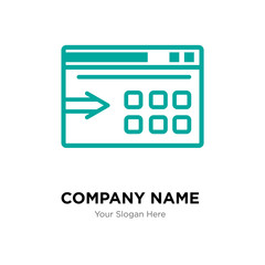 Data export with an arrow company logo design template