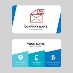 Mail 24 hours business card design template