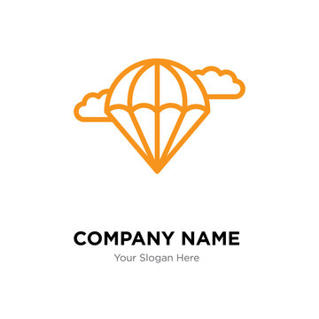 Parachute company logo design template