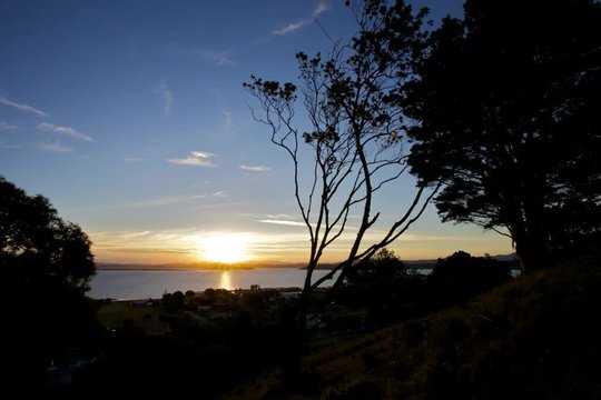 Beautiful New Zealand sunset in Northland