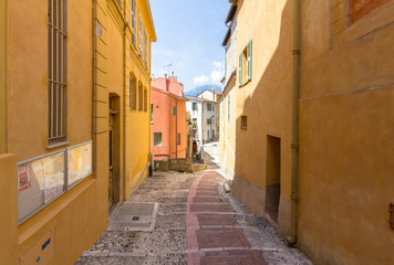 Old town Menton in Provence, France