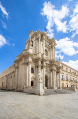 Fototapeta na wymiar The Cathedral (Duomo) in Syracuse, Sicily, Italy