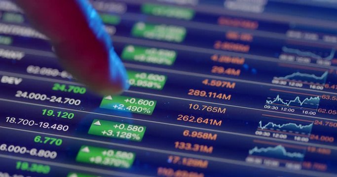 Using digital tablet for stock market analysis