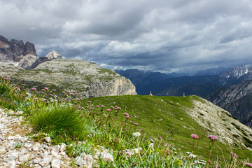 The beautiful view in NP Tre Cime, Italy.