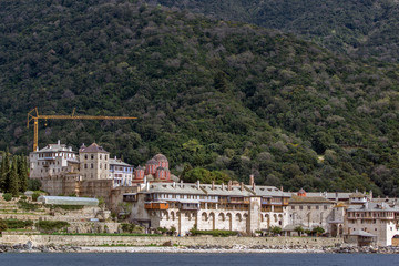 Xenophontos monastery at Mount Athos in Autonomous Monastic State of the Holy Mountain, Chalkidiki, Greece