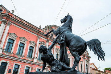 Horse tamer sculpture in St.Petersburg