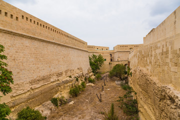 Valletta, Malta. Walls of Fort St. Elm. Fortresses are included in the UNESCO list