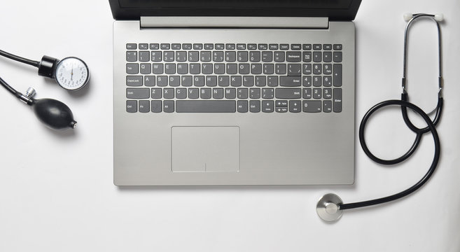 Work space with laptop
