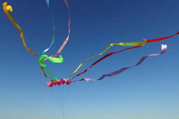  Colorful kite in the blue sky