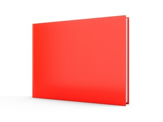 3D rendering red book on white background